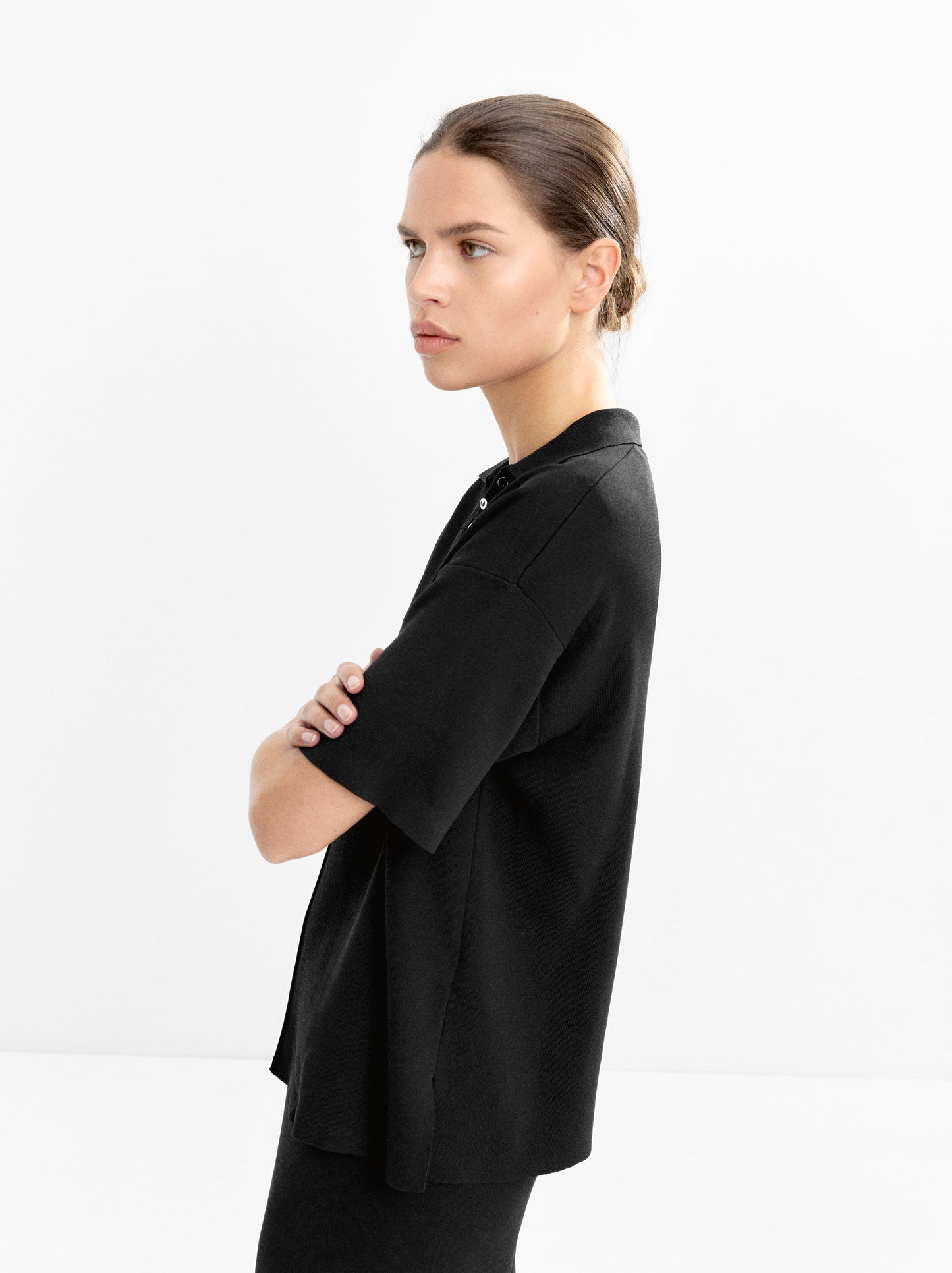 Knit Sweater With Polo Collar