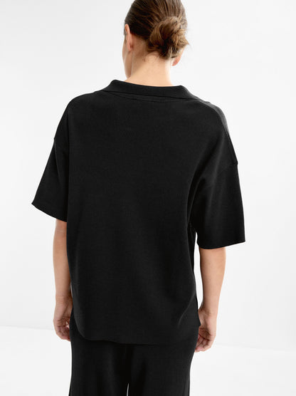 Knit Sweater With Polo Collar