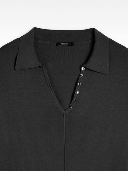 Knit Sweater With Polo Collar