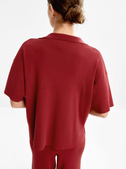 Knit Sweater With Polo Collar