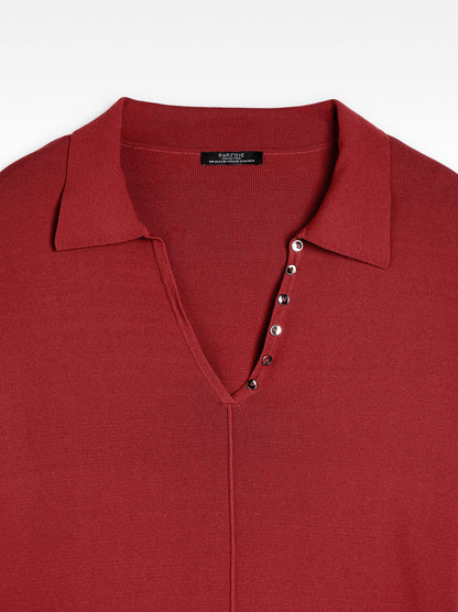 Knit Sweater With Polo Collar