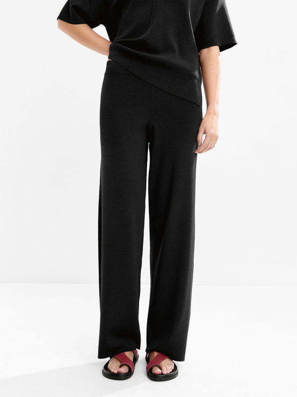 Elastic Waist Knit Trousers
