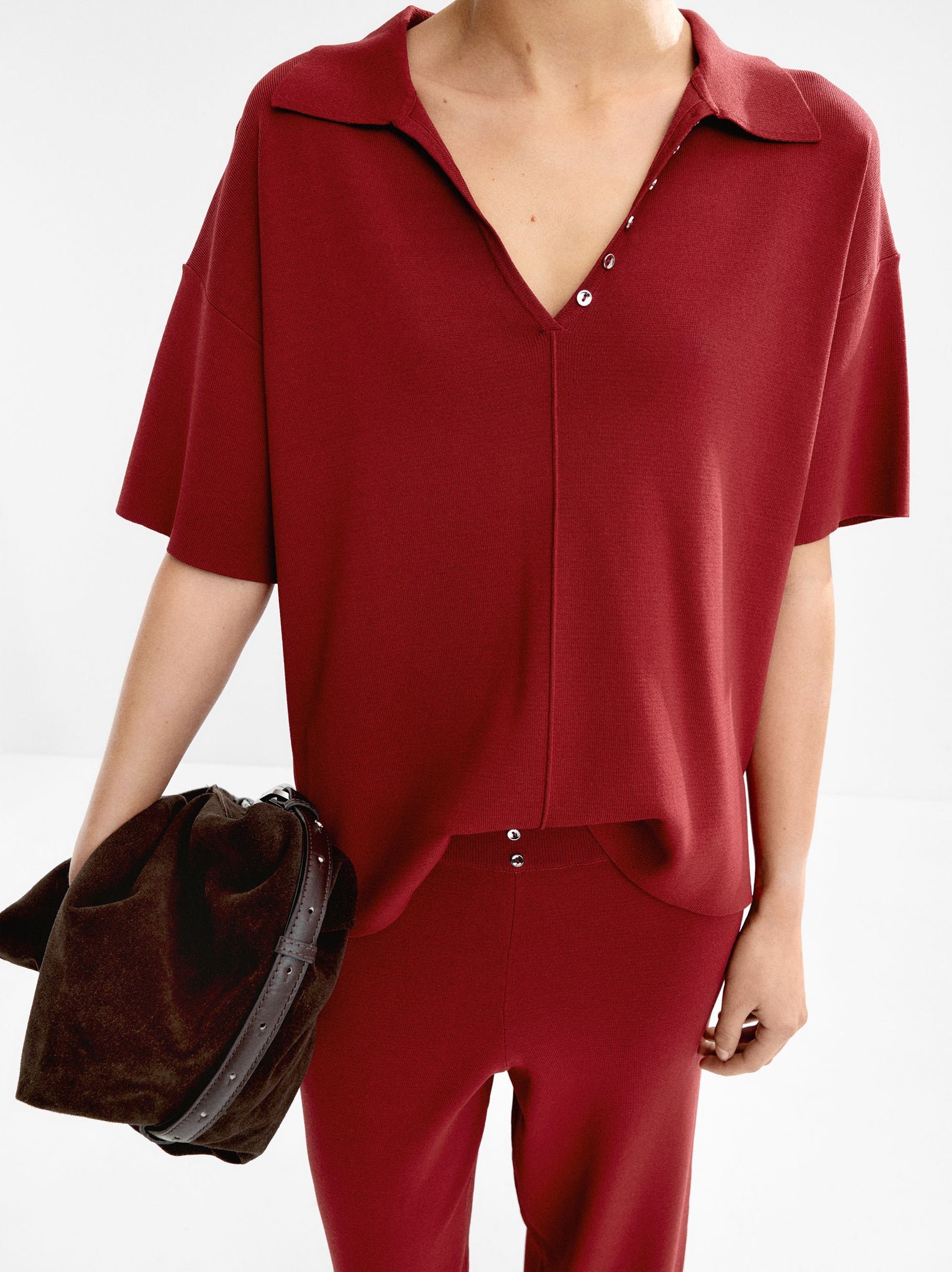 Elastic Waist Knit Trousers