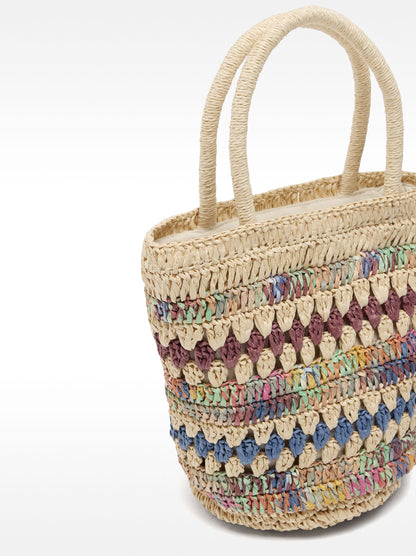 Handbag With Crossbody Strap Straw Effect
