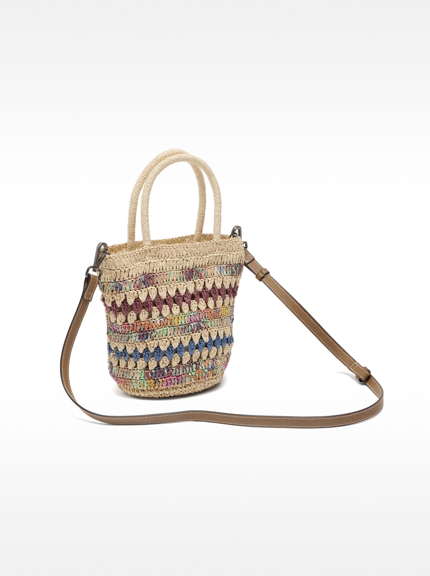 Handbag With Crossbody Strap Straw Effect