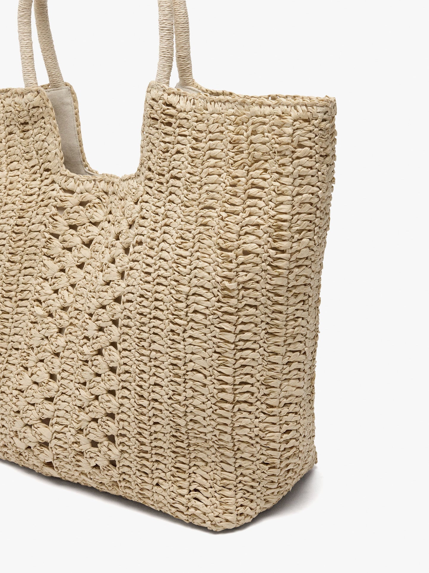 Shopper Bag With Paper Straw Effect With Pendant