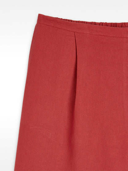 Linen-Blend Trousers With Elastic Waistband