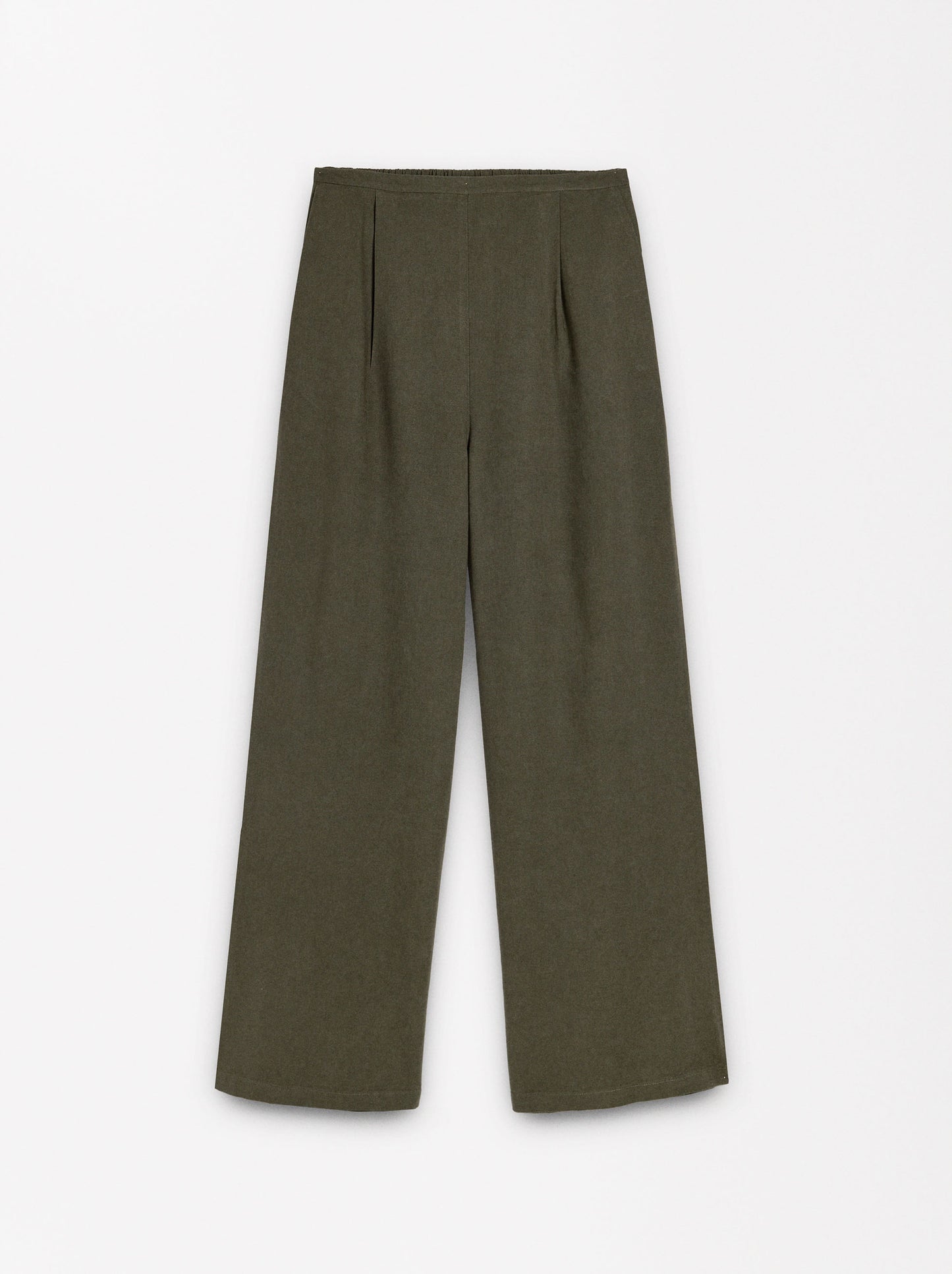 Linen-Blend Trousers With Elastic Waistband
