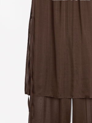 100% Silk Pants With Elastic Waistband