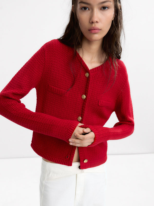 Textured Knit Cardigan