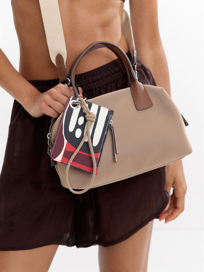 Soft Texture Tote Bag With Pendant M