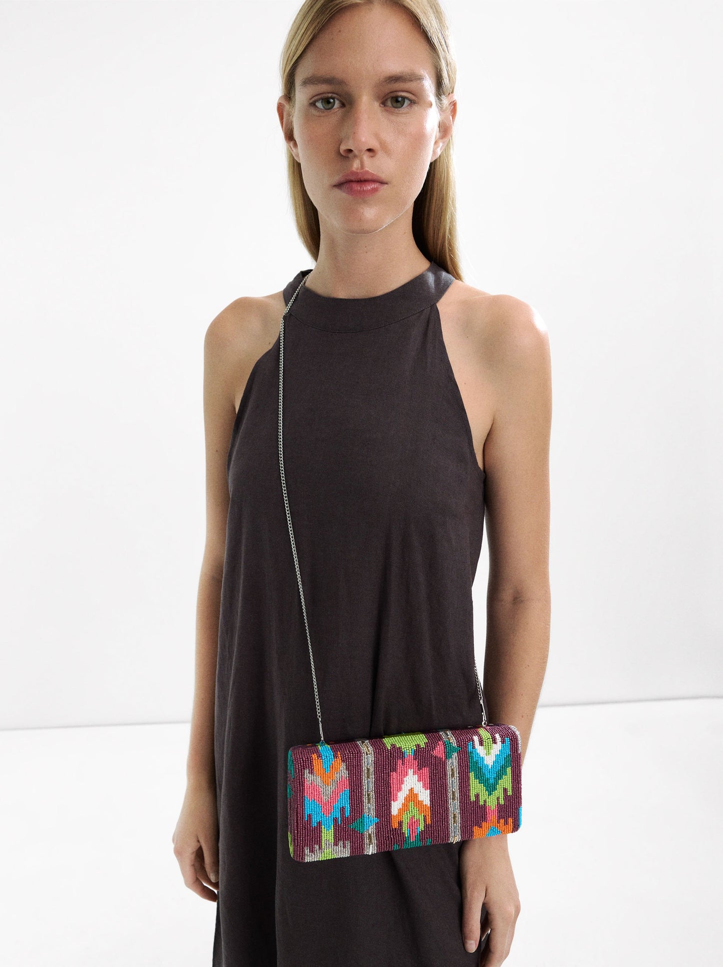 Multicolor Beaded Party Clutch