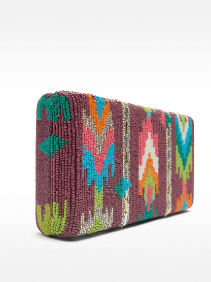 Multicolor Beaded Party Clutch