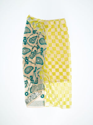 Draped Midi Skirt With Embroidery