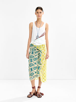 Draped Midi Skirt With Embroidery