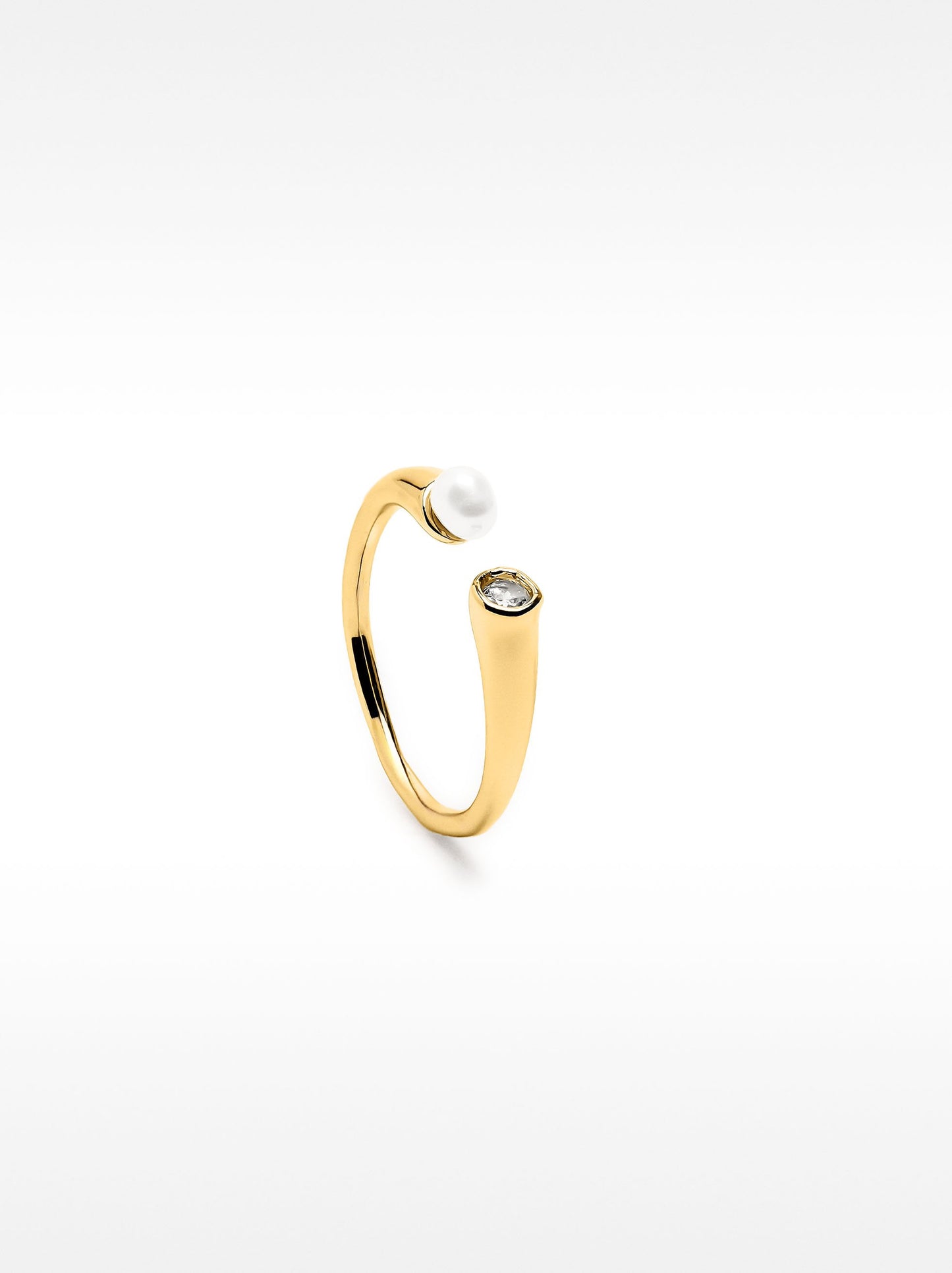Open Ring With Freshwater Pearl