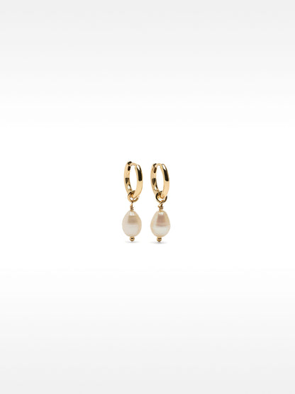 Hoop Earrings With Freshwater Pearls