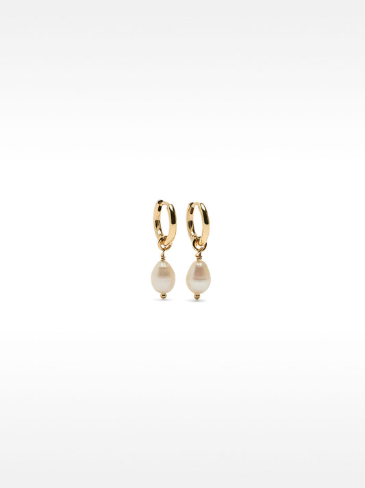 Hoop Earrings With Freshwater Pearls