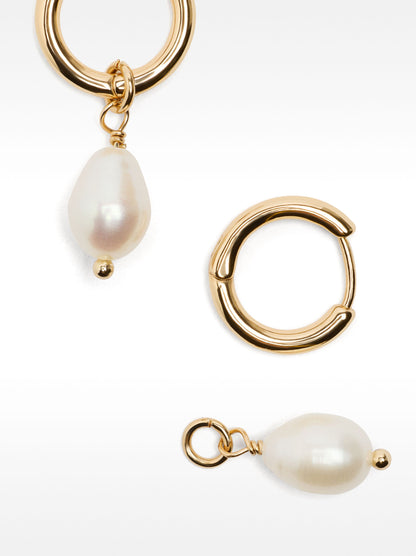 Hoop Earrings With Freshwater Pearls