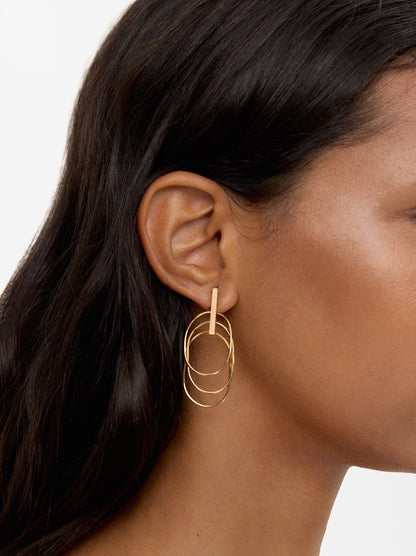 Long Earrings With Multiple Hoops