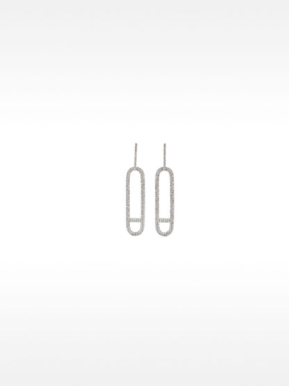 Elongated Earrings With Zirconia