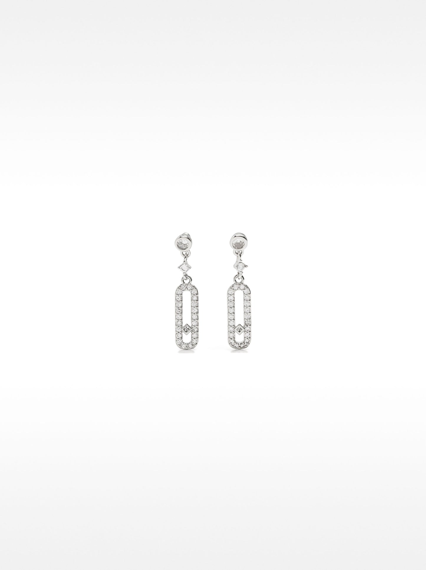 Elongated Earrings With Zirconia