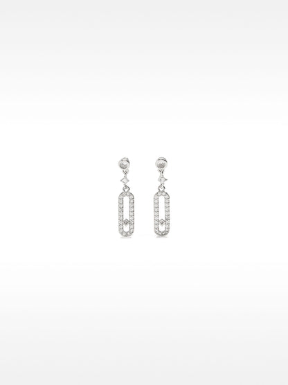 Elongated Earrings With Zirconia
