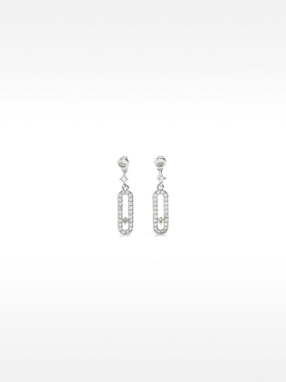 Elongated Earrings With Zirconia