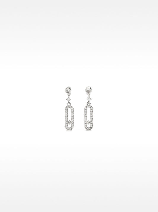 Elongated Earrings With Zirconia