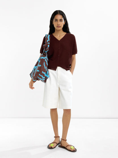 Knit Short-Sleeve Cardigan