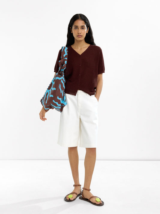 Knit Short-Sleeve Cardigan