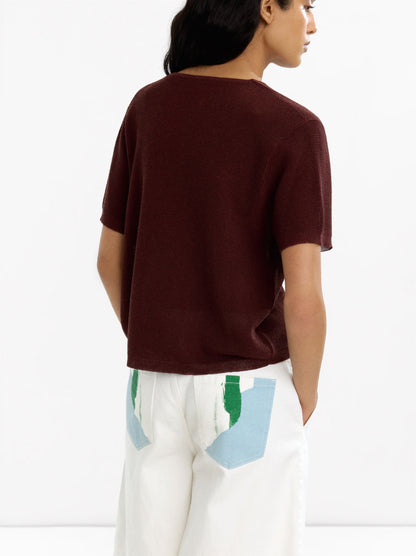 Knit Short-Sleeve Cardigan