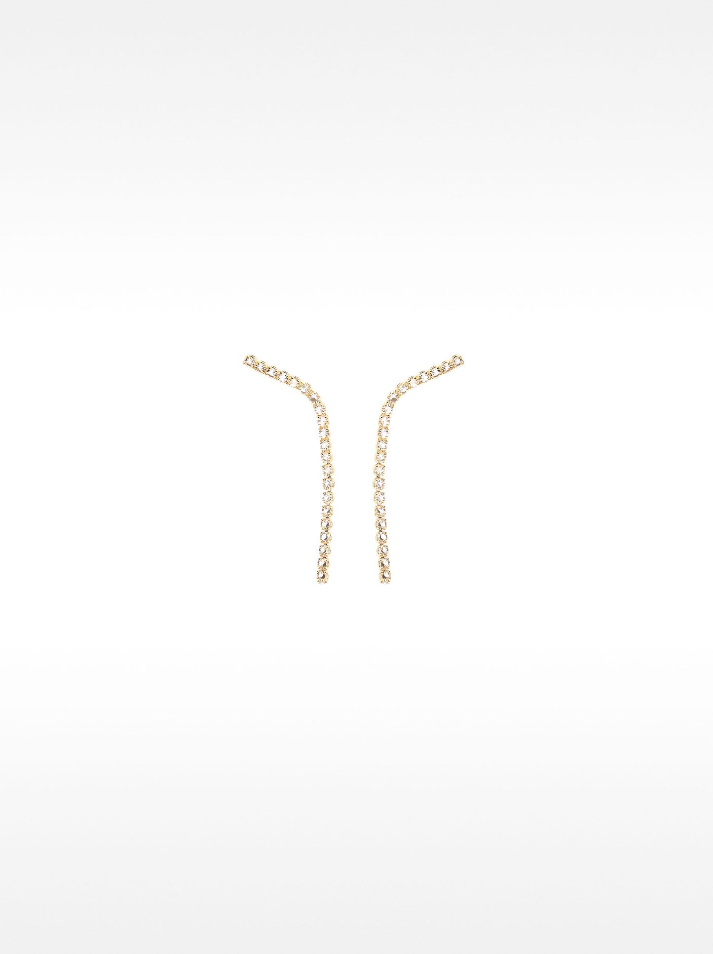 Curved Bar Earrings With Zirconia