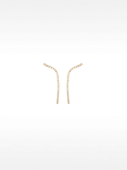 Curved Bar Earrings With Zirconia