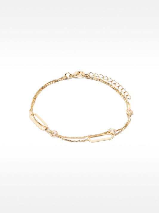 Double Bracelet With Zirconia