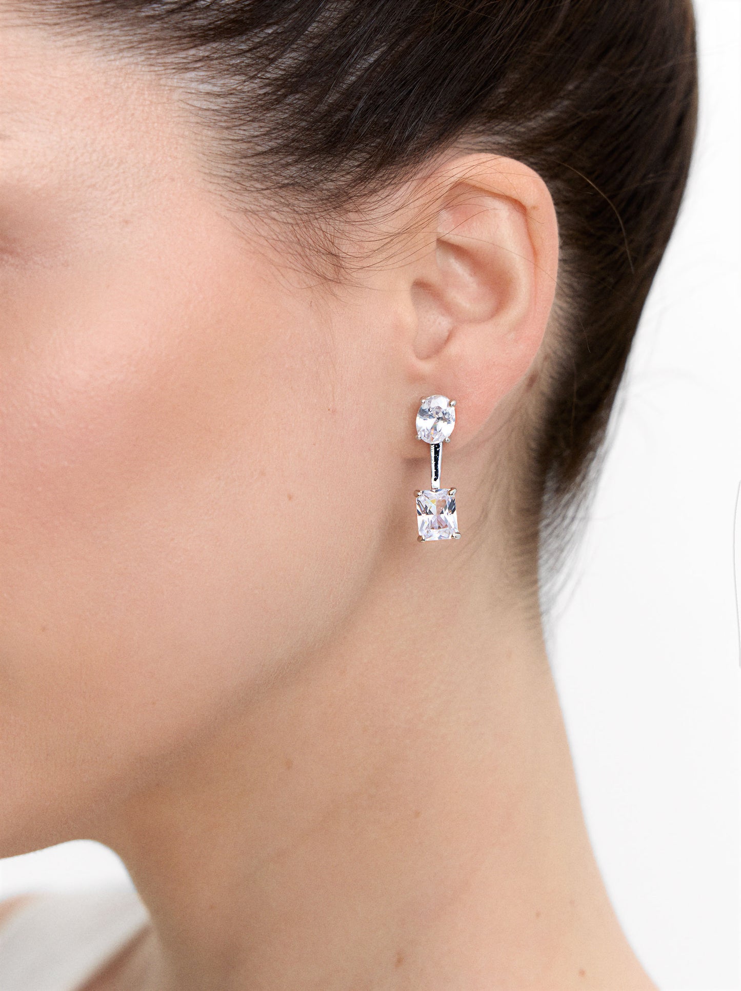 Earjacket Earrings With Zirconia