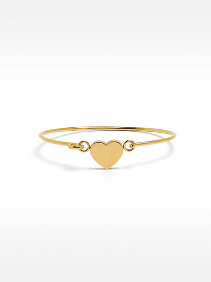 Stainless Steel Rigid Bracelet With Heart