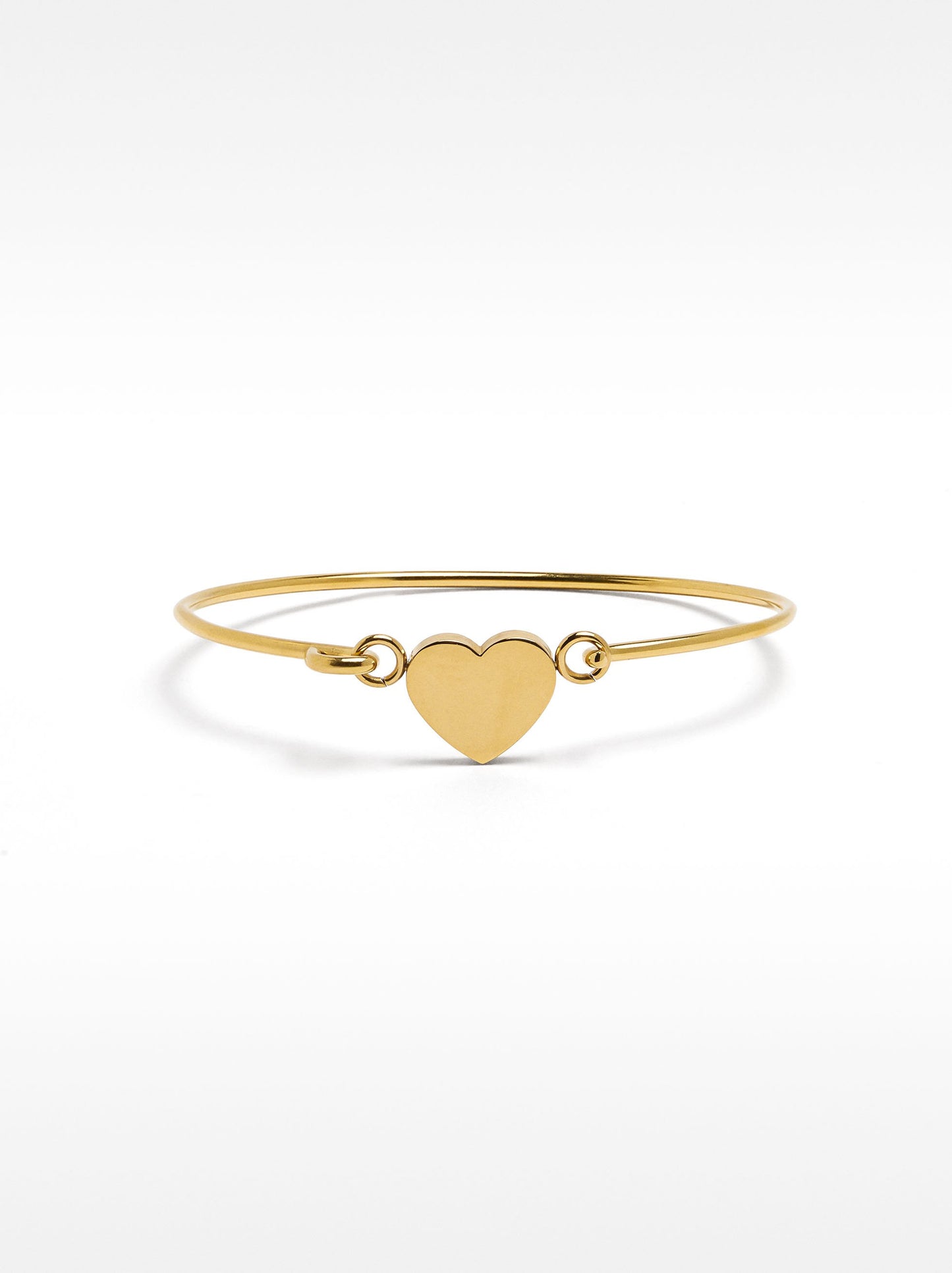 Stainless Steel Rigid Bracelet With Heart