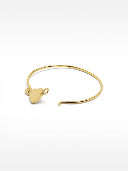 Stainless Steel Rigid Bracelet With Heart