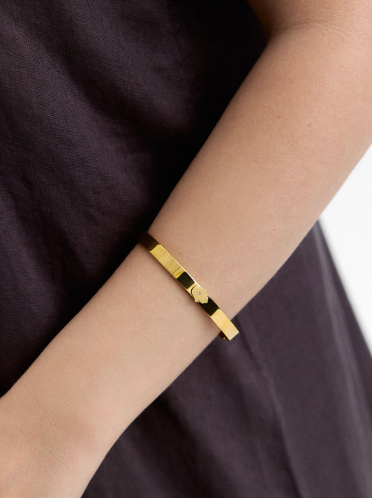 Hamsa Hand Rigid Bracelet - Stainless Steel