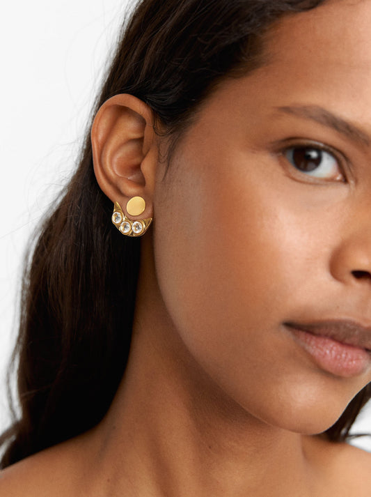 Earjacket Earrings With Zirconia