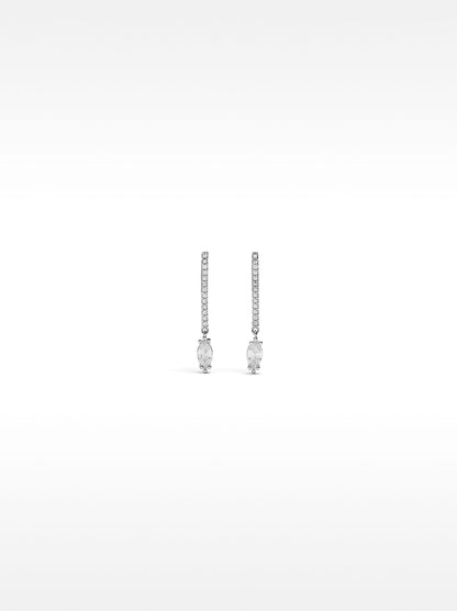 Bar Earrings With Zirconia