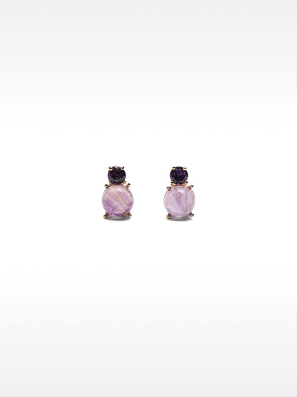 Short Earrings With Stones And Zircons