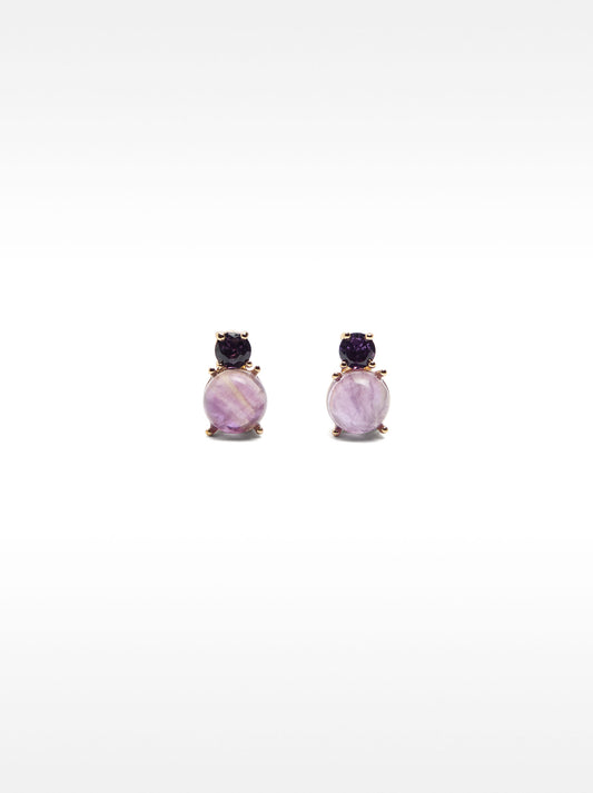 Short Earrings With Stones And Zircons