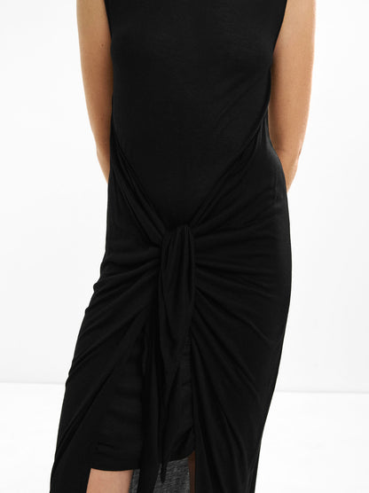 Draped Dress With Bow