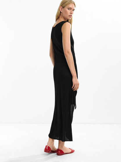 Draped Dress With Bow