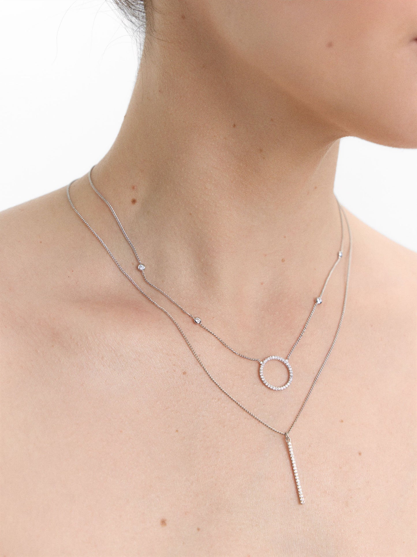 Set Of Necklaces With Zirconia