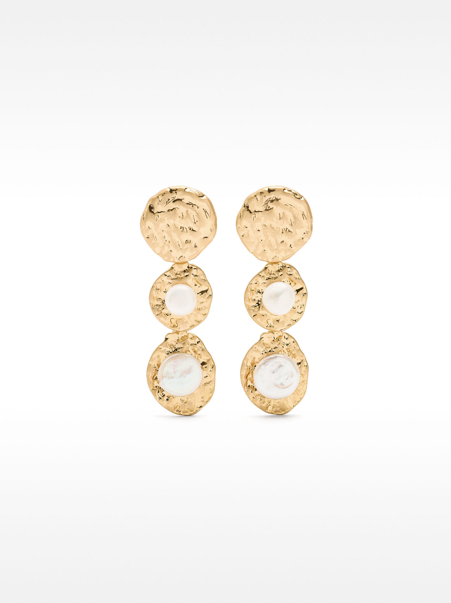 Long Round Earrings With Pearls