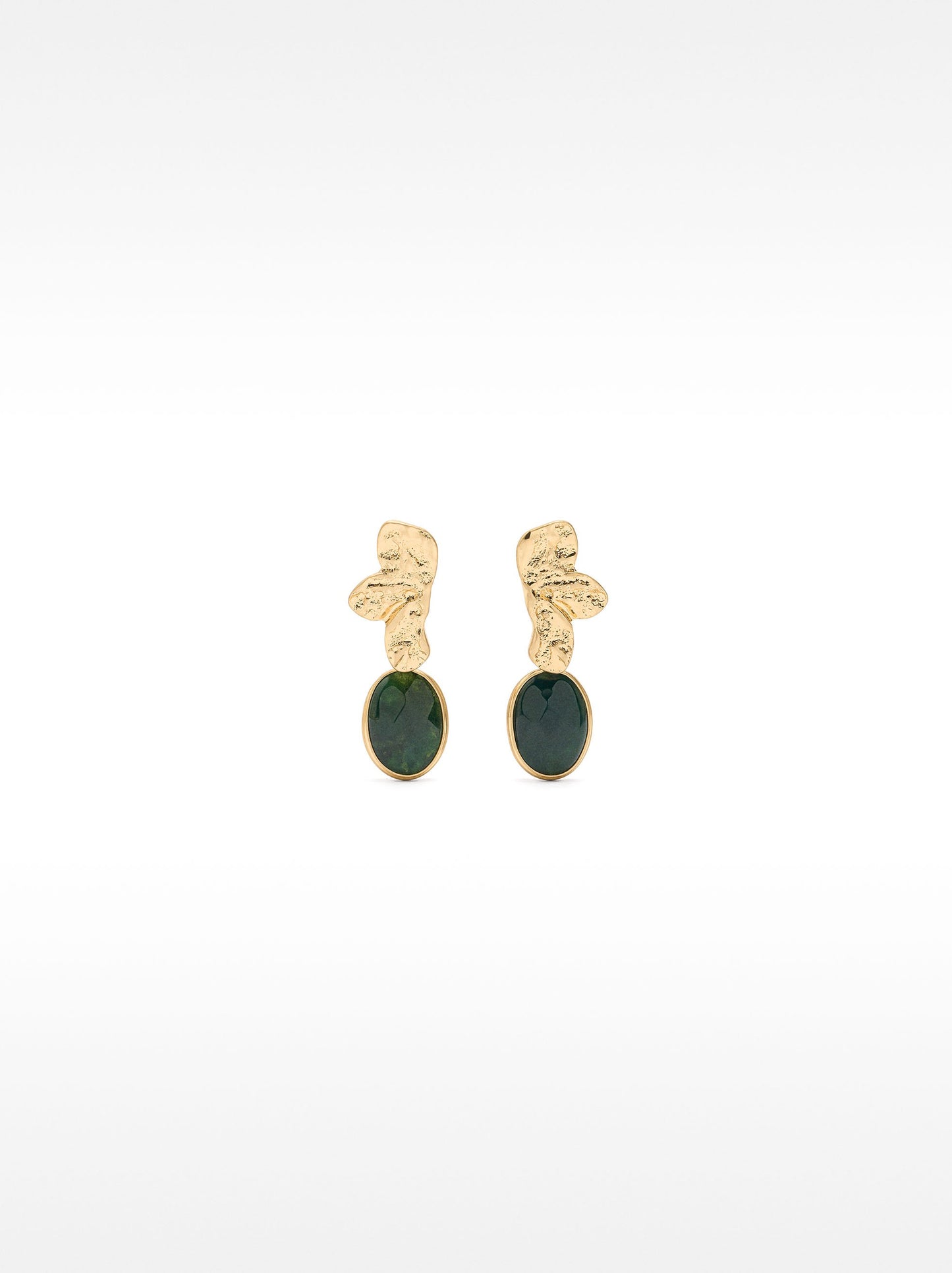 Half-Flower Earrings With Stone