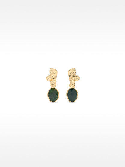 Half-Flower Earrings With Stone